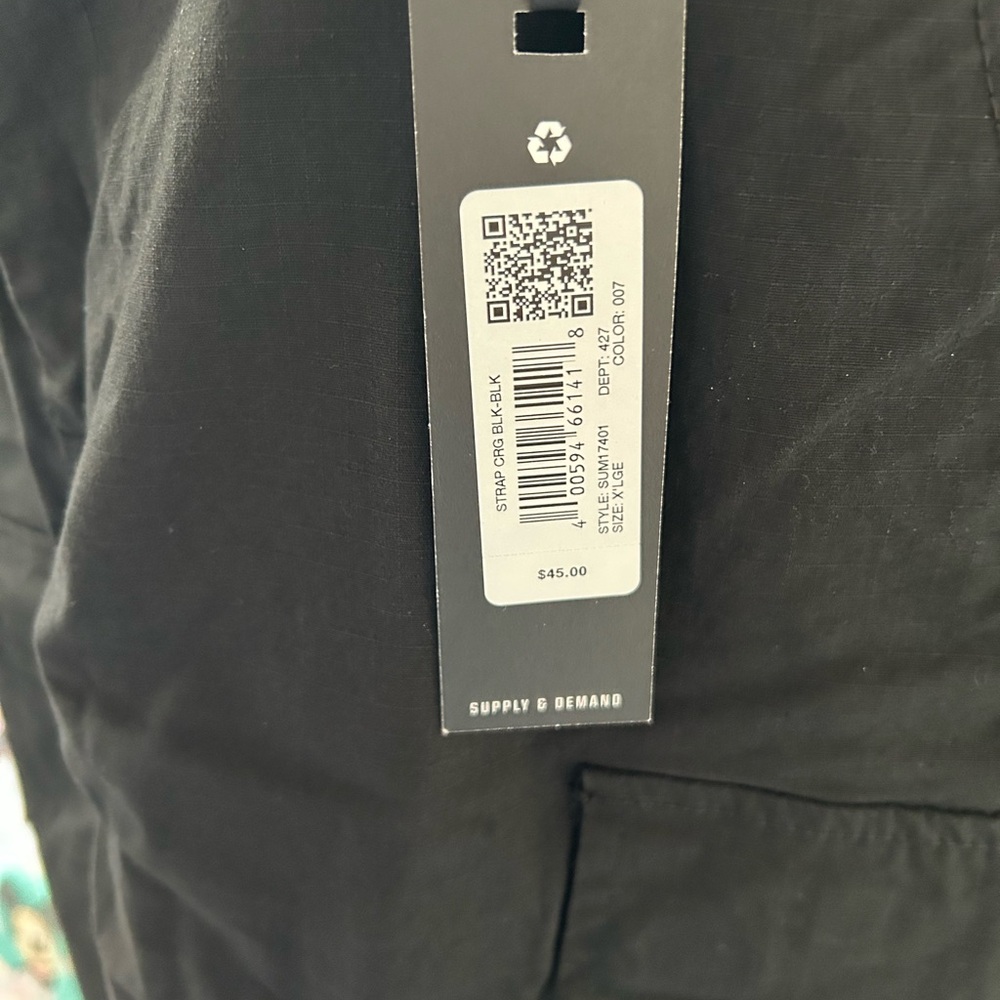 New Supply&Demand Pants Black Strap Cargo Mid Rise Straight Sz XL NWT - Picture 4 of 5